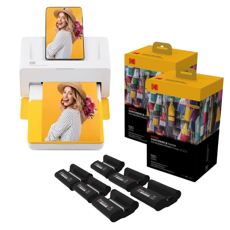 KODAK – Pack Imprimante Photo Bluetooth PD460 + Cartouches 240 Photos Format Carte Postale 10x15 cm Neuf