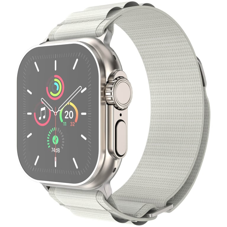imoshion Bracelet en nylon Alpine pour Apple Watch Series 1 t/m 11 / SE / Ultra (44/45/46/49 mm) - Blanc - Neuf