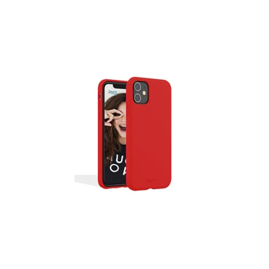 JAYM - Coque Silicone Premium Rouge pour Apple iPhone 12 / 12 Pro [Compatible Magsafe]-100% Silicone et Microfibre - Renforcée et Ultra Doux