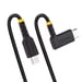 StarTech.com Cable 30cm USB C Acodado - en Ángulo Recto - PD 60W - 3A - Cable USB-C de Carga Rápida - de Alta Resistencia - USB 2.0 Tipo C - Fibra de
