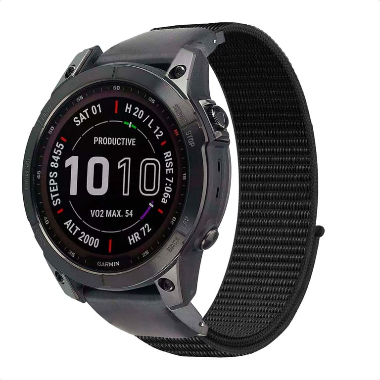 imoshion Bracelet QuickFit® en nylon - Connexion Garmin 20 mm - Taille L/XL - Noir - Neuf