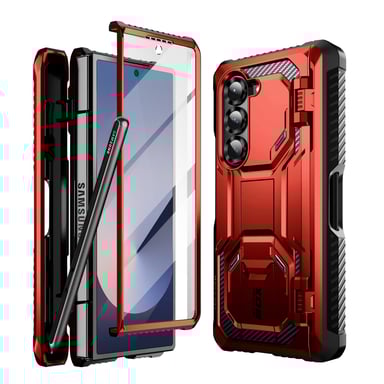 I-Blason Funda de carbono para Galaxy Z Fold 6 Protección completa antigolpes Rojo