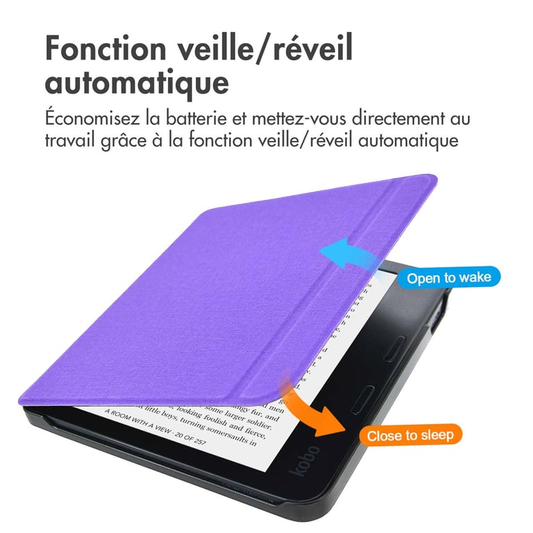 imoshion Étui de liseuse portefeuille Canvas Sleepcover avec support pour Kobo Libra 2 / Tolino Vision 6 Neuf - vue 5