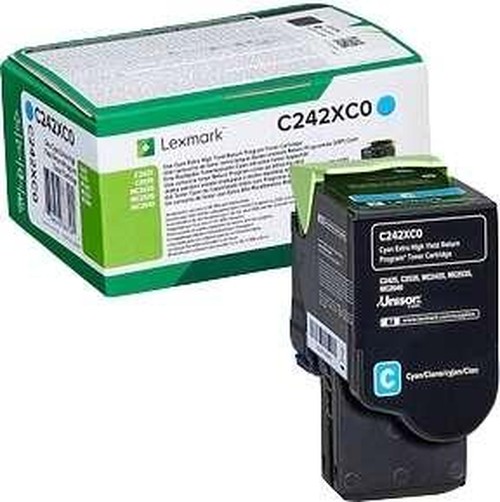 Lexmark C242XC0 cartuccia toner 1 pz Originale Ciano (C242XCO CYAN EHY RETN CART) - Neuf