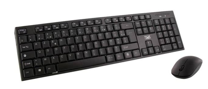T'nB KBSCBK2 clavier Souris incluse FR sans fil +USB AZERTY Qwerty Noir