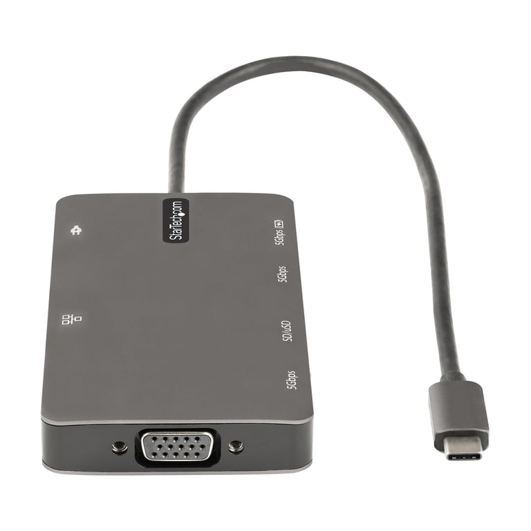 StarTech.com Adaptateur multiport USB C vers HDMI 4K 30 Hz ou VGA Hub 3 ports USB 3.0 RJ45 SDmicroSD et Power Delivery - vue 3