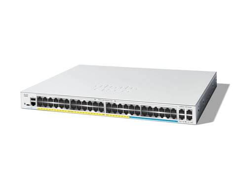 Cisco Catalyst C1300-48MGP-4X commutateur réseau Géré L2/L3 Gigabit Ethernet (10/100/1000) Connexion Ethernet, supportant l'alimentation via ce port (PoE) Gris - Neuf