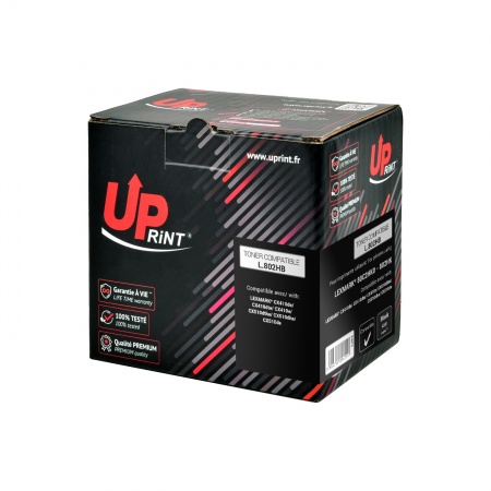 Toner UPrint compatible LEXMARK 80C2HK0 (802H) noir - Neuf