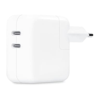Adaptador de corriente Apple con dos puertos USB-C - 35 vatios - Blanco