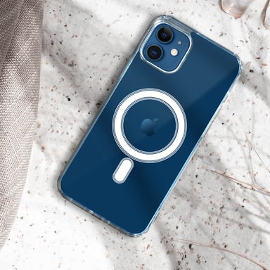 Coque MagSafe en Silicone pour iPhone 12 Pro avec Dos Rigide Transparent