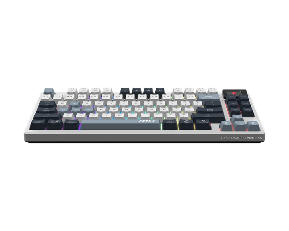 Clavier Gaming MSI FORGE GK600 TKL WIRELESS S11-43USP01-HH9 – USB + Bluetooth, QWERTY - vue 4