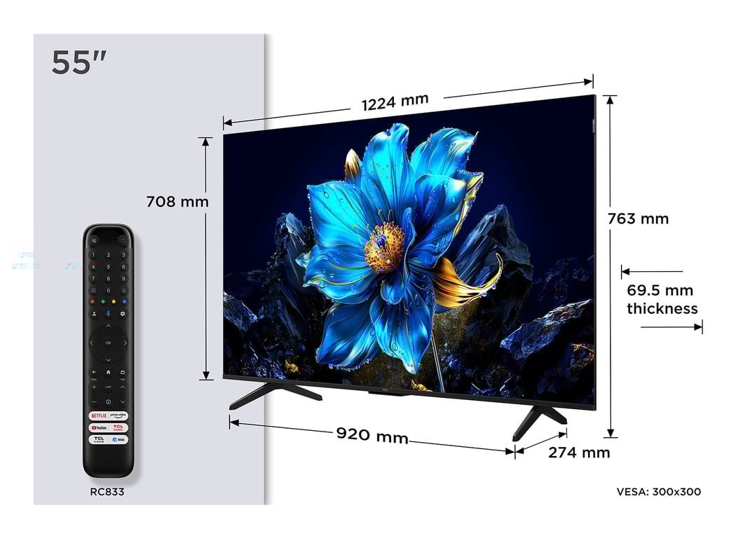 Tv Qled 4k 55'' 139 Cm 55p7k Tcl - vue 4