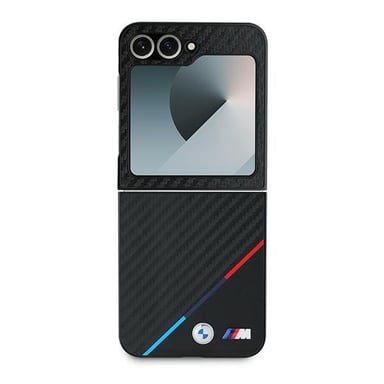 Funda rígida BMW para Samsung Z Flip6 F741 negro Carbono Tricolor