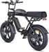 Bicicleta de montaña eléctrica ENGWE M1 de 20'' con neumáticos anchos, batería de 48 V 28,6 Ah, suspensión total, autonomía de hasta 90-170 km, color negro