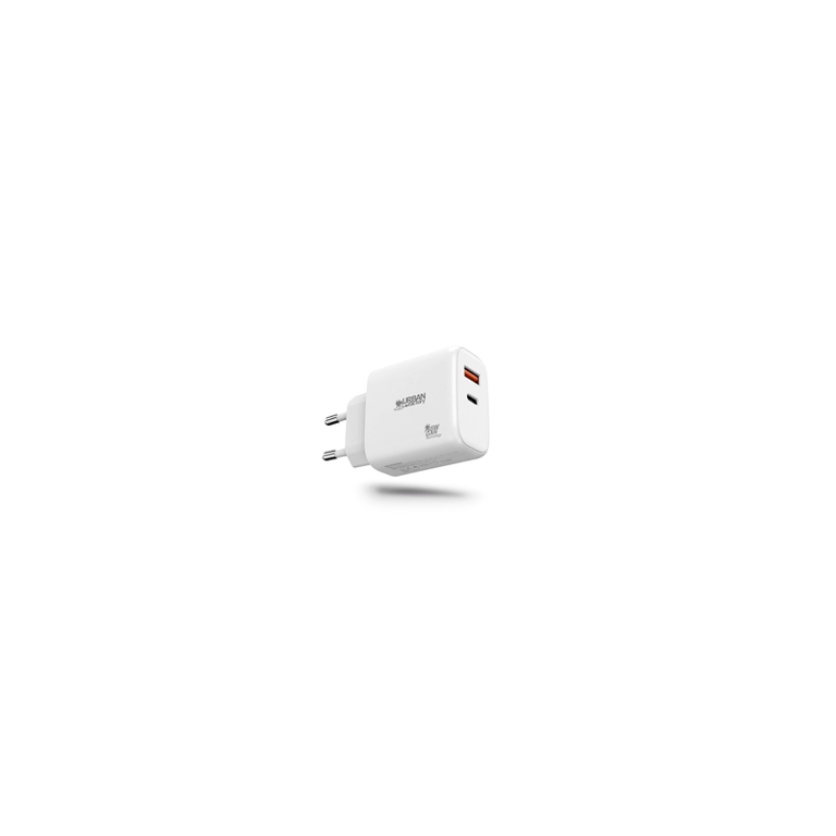 Chargeur secteur Urban Factory avec 1 port USB C + 1 port USB A Charge rapide - vue 4