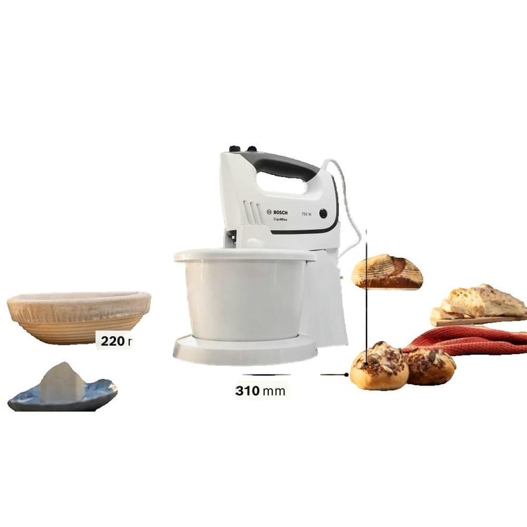 Mixeur Main Bosch MFQ37490 ErgoMixx – 750 W 5 Vitesses + Turbo - vue 3