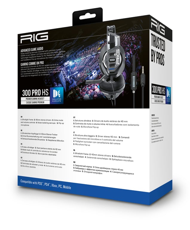 NACON RIG 300 PRO HS Casque Avec fil Arceau Gaming Noir - Neuf