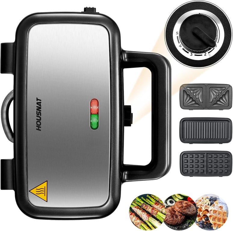 Appareil multifonction 3 en 1 pour sandwichs et gaufres Neuf
