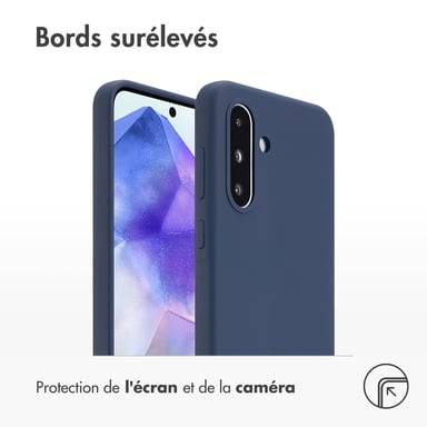 Accezz Coque Liquid Silicone pour Samsung Galaxy A36 / A56 - Bleu foncé