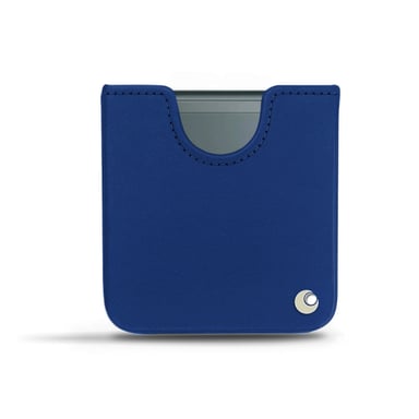 Pochette cuir Samsung Galaxy Z Flip3 - Pochette - Bleu - Cuir lisse