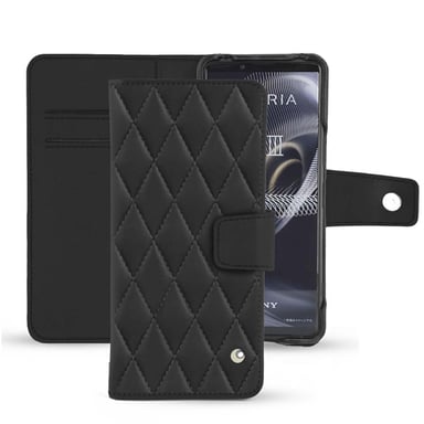 Housse cuir Sony Xperia 5 III -  - Noir - Cuir lisse couture
