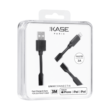 Cavo Lightning certificato MFi Apple Charge Speed 3A carica/sincronizzazione (3M), Nero di giada