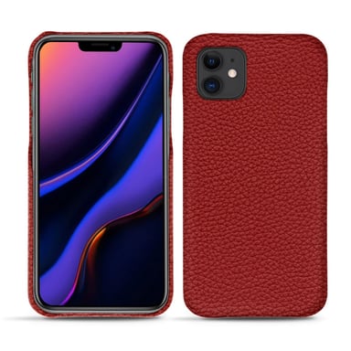 Coque cuir Apple iPhone 11 -  - Rouge - Cuir grainé