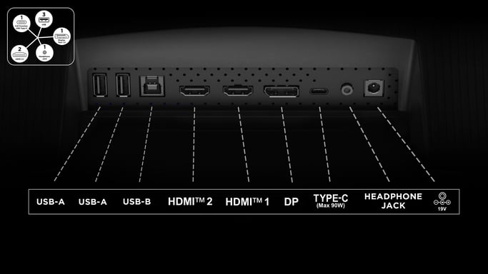 Ecran PC Gaming Tcl 34R83Q 34''  Incurvé WQHD Noir et Blanc