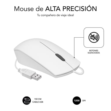 SUBBLIM SUBMO-B2BS002 Mouse da tavolo ambidestro ottico 1200 DPI USB Type-A