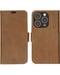 DBRAMANTE1928 Funda con cierre para iPhone 14 Pro en piel de Copenhague con tarjetero Marrón claro