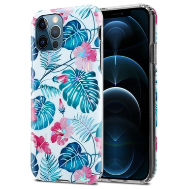 Coque pour Apple iPhone 12 PRO MAX en FEUILLES DE TORTUE Housse de protection Étui en silicone TPU avec motif floral