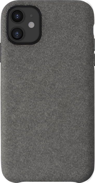 Coque en tissu pour Apple iPhone 11, gris clair