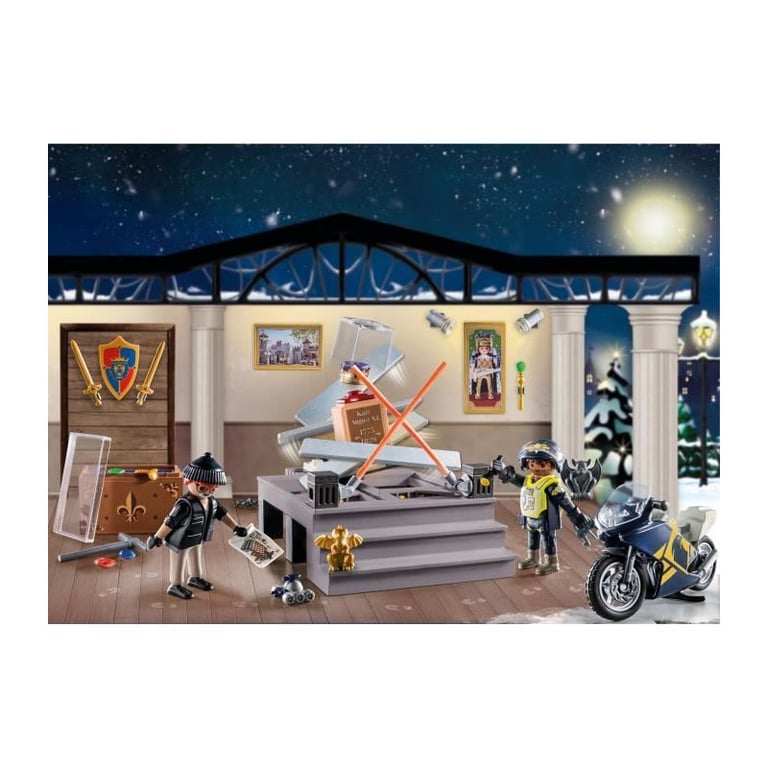 PLAYMOBIL 71347 Calendrier de l'Avent - Police- - La magie de Noël - 24 cases a ouvrir- pour attendre Noël