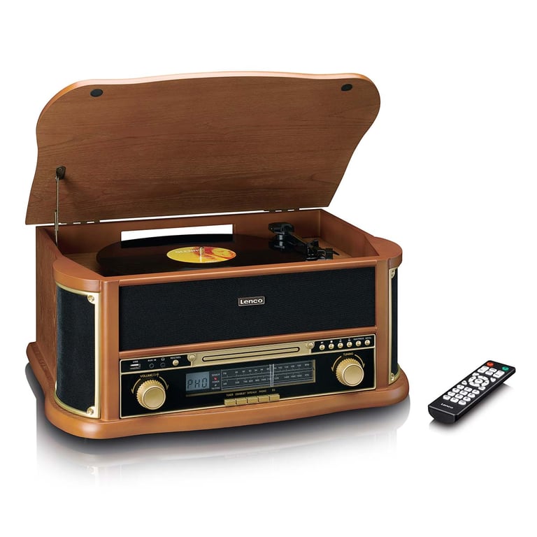 vinyle rétro en bois Lenco Classic Phono TCD 2551WD - vue 3