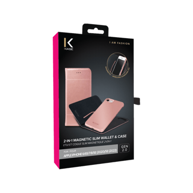 Étui et Coque slim magnétique 2-en-1 GEN 2.0 pour Apple iPhone 6/6s/7/8/SE 2020/SE 2022, Rose Gold