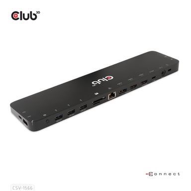 CLUB3D CSV-1566 base para portátil y replicador de puertos Acoplamiento USB 3.2 Gen 1 (3.1 Gen 1) Type-C Negro