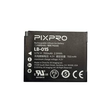 Batterie Kodak LB 015 lithium-ion 3,7 V 700 mAh pour caméra étanche WPZ2 Noir - Neuf