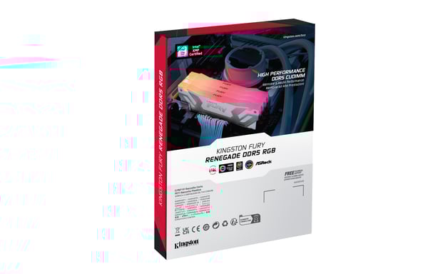 Kingston Technology FURY 48GB 8800MT/s DDR5 CL42 CUDIMM (Kit de 2) Renegade RGB Blanco