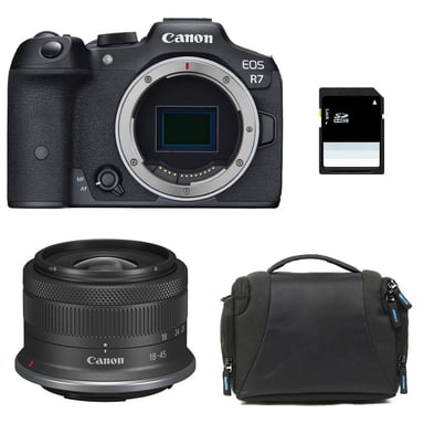 CANON EOS R7 + RF-S 18-45mm f/4.5-6.3 IS STM + Sac + Carte SD 8 Go