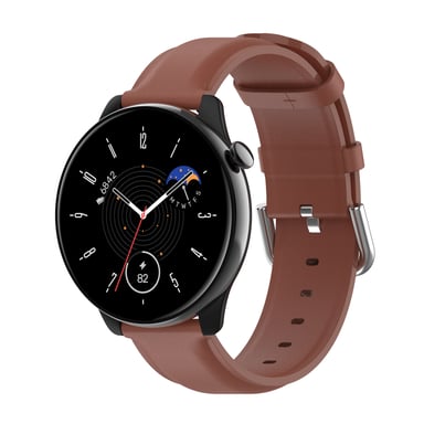 Correa de reloj de cuero genuino Brown 22 mm Samsung Galaxy Watch 3 45 mm/Gear S3 Classic, Frontier, Huawei Watch Buds/GT Runner/GT2 Pro, Xiaomi Watch S1 Pro, Garmin Forerunner 255/Vivoactive 4