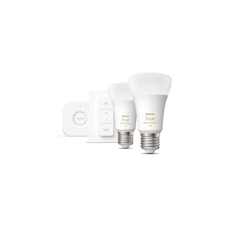 Kit Démarrage Ampoule LED Connectée Philips Hue – 2 E27 11W, Bridge Inclus - vue 4