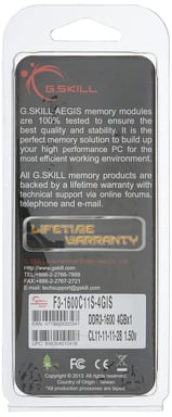 G.Skill 4GB DDR3-1600 module de mémoire 4 Go 1 x 4 Go