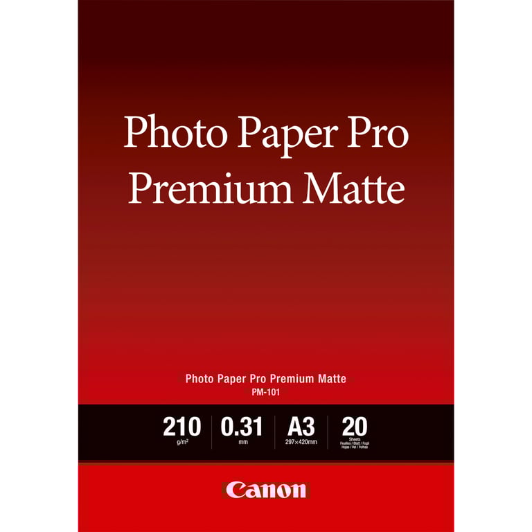 Canon Pro Premium PM 101 Papier photo lisse 310 micromètres A3 297 x 420 mm 210 gm² 20 feuille pour PIXMA PRO 1 PRO 10 PRO 100 - vue 3