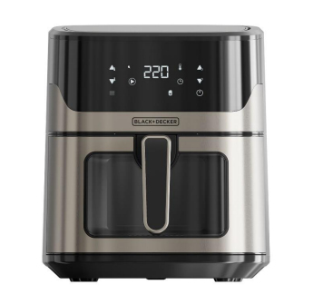 Black & Decker BXAF6500E Unique 6,5 L Autonome 1600 W Friteuse sans huile Noir, Gris