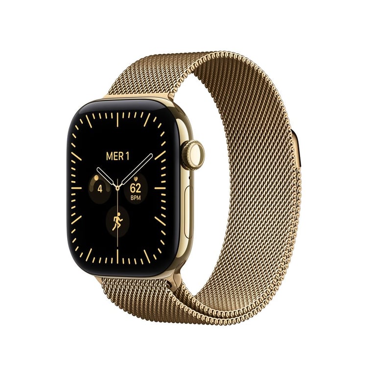 Apple Watch Series 12 GPS + Cellular 42 mm Boîtier en Or radieux avec Boucle milanaise Or radieux - vue 3