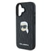 Funda Karl Lagerfeld para iPhone 16 6.1'' carcasa rígida negra Monograma Karl Head Pin