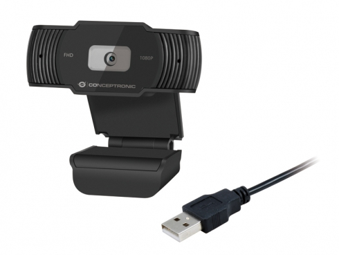 Webcam Conceptronic AMDIS06B – Full HD 1080p, Microphone Intégré - vue 3