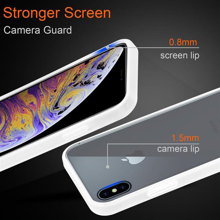 Coque pour Apple iPhone XS MAX en Transparent Givré Housse de protection Étui hybride avec intérieur en silicone TPU et dos en plastique mat
