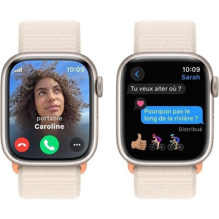 Apple Watch Series 9 GPS + Cellular 41mm avec Bracelet Sport Textile - vue 9