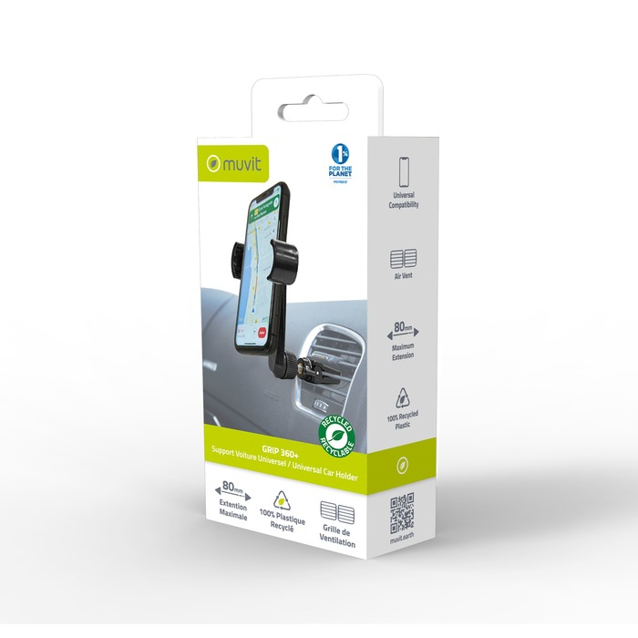 Muvit Support Voiture Universel 360° Grip Déporté Rotatif Extensible 80mm Neuf - vue 2